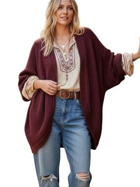 SPLA Cozy Open Front Cardigan Women's Size M/L Layering Essential
